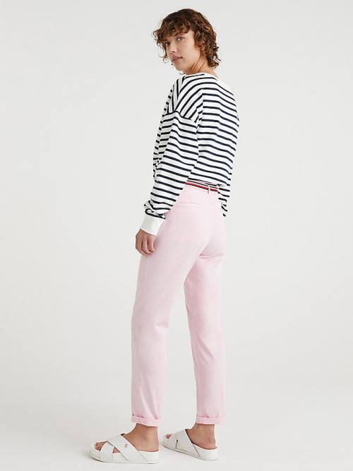 Tommy Hilfiger Slim Signature Belt Chinos Pantolon Kadın Pembe | TH934JAF