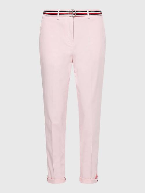 Tommy Hilfiger Slim Signature Belt Chinos Pantolon Kadın Pembe | TH934JAF