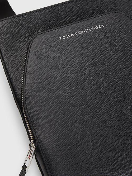 Tommy Hilfiger Small Deri Reporter Çanta Erkek Siyah | TH216KMJ