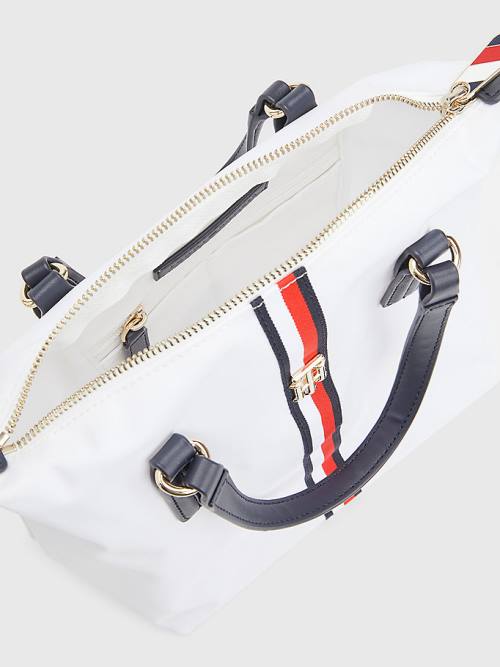 Tommy Hilfiger Small Signature Tote Çanta Kadın Beyaz | TH386QAG