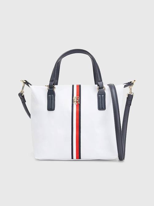 Tommy Hilfiger Small Signature Tote Çanta Kadın Beyaz | TH386QAG