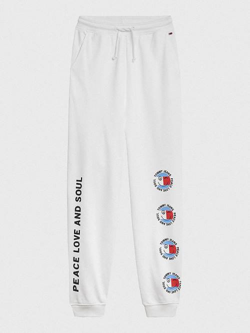 Tommy Hilfiger Smiley Peace Logo Joggers Pantolon Kadın Beyaz | TH946DOE