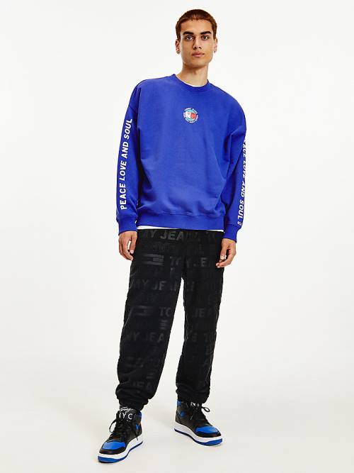 Tommy Hilfiger Smiley Peace Logo Sweatshirt Erkek Mor | TH384NSM