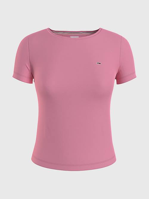 Tommy Hilfiger Soft Jersey Tişört Kadın Pembe | TH251WOS