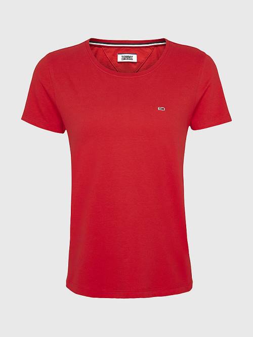 Tommy Hilfiger Soft Jersey Tişört Kadın Kırmızı | TH371GYU