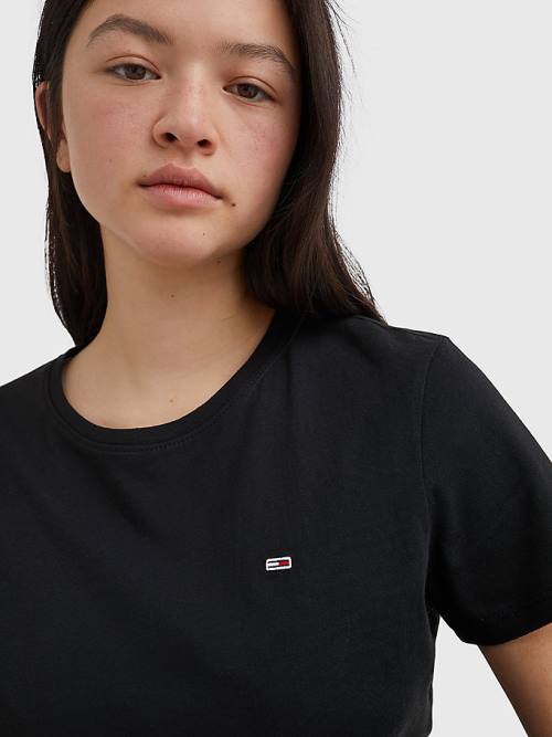 Tommy Hilfiger Soft Jersey Tişört Kadın Siyah | TH470JXR