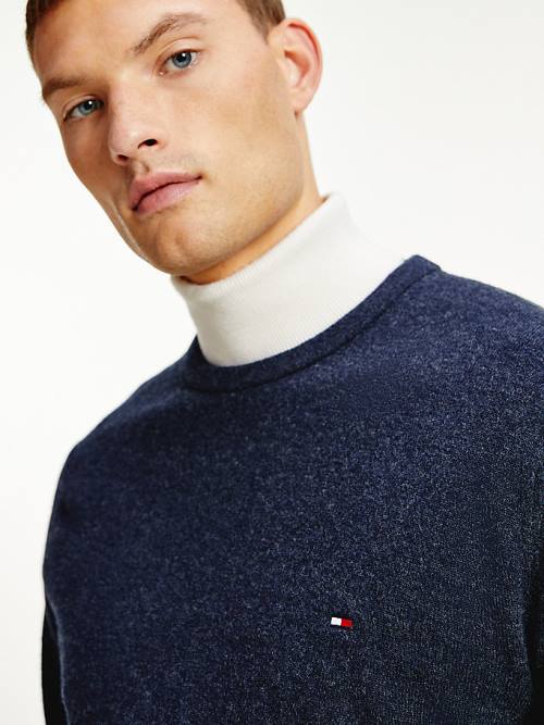 Tommy Hilfiger Soft Merino Wool Crew Neck Jumper Kazak Erkek Siyah | TH581ACF