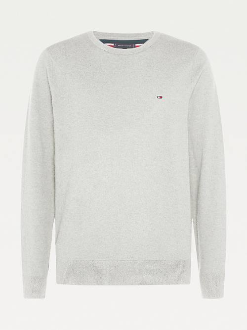 Tommy Hilfiger Soft Merino Wool Crew Neck Jumper Kazak Erkek Bej Rengi | TH724FOR