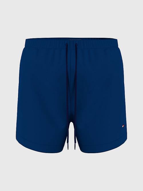 Tommy Hilfiger Solid Mid Cut Cut Cut Length Shorts Mayo Erkek Mavi | TH516UXO