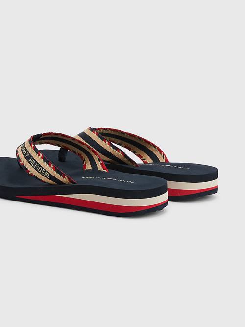 Tommy Hilfiger Sparkle Askılı Logo Flip-Flops Sandalet Kadın Mavi | TH805QAT