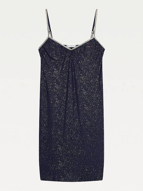 Tommy Hilfiger Sparkle Viscose Nightdress Pijama Kadın Mavi | TH132XGH