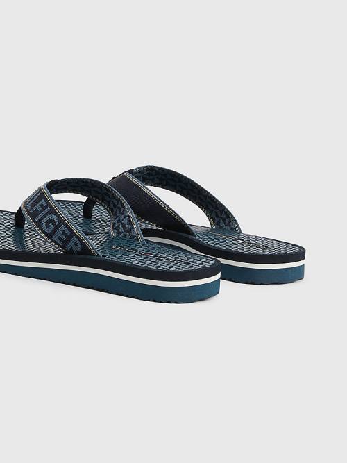 Tommy Hilfiger Sparkle Webbing Flip-Flops Sandalet Kadın Mavi | TH960MYG