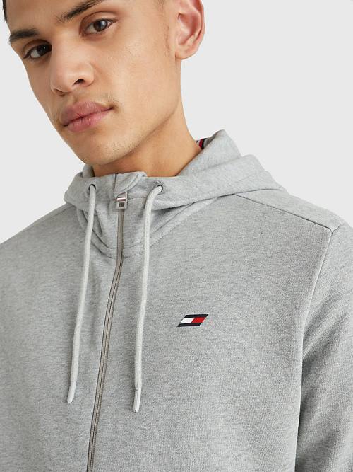 Tommy Hilfiger Spor Essential Organic Pamuklu Logo Sweatshirt Erkek Gri | TH175AJE