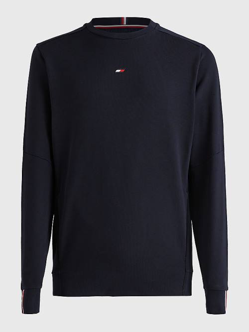 Tommy Hilfiger Spor Essential Organic Pamuklu Sweatshirt Erkek Mavi | TH230GDY