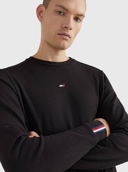 Tommy Hilfiger Spor Essential Organic Pamuklu Sweatshirt Erkek Siyah | TH869QBP