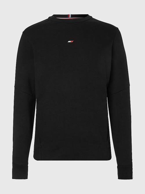 Tommy Hilfiger Spor Essential Organic Pamuklu Sweatshirt Erkek Siyah | TH869QBP