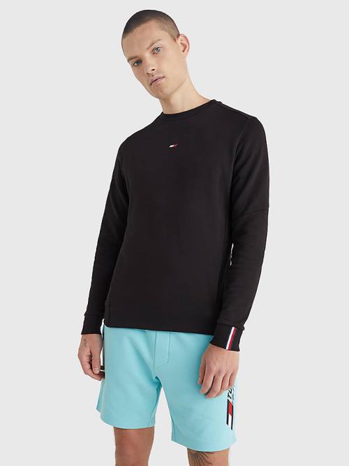 Tommy Hilfiger Spor Essential Organic Pamuklu Sweatshirt Erkek Siyah | TH869QBP