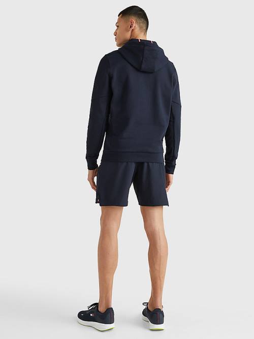 Tommy Hilfiger Spor Essential Organic Pamuklu Kapüşonlu Sweatshirt Erkek Mavi | TH928VBZ