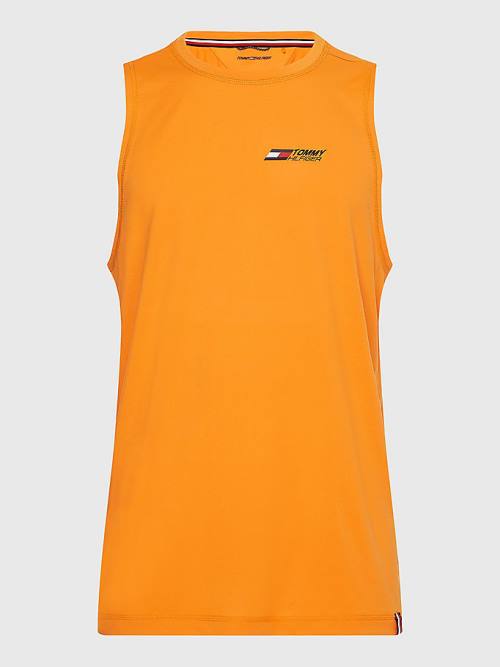 Tommy Hilfiger Spor Essential Performance Antrenman Tank Top Tişört Erkek Turuncu | TH148TIG