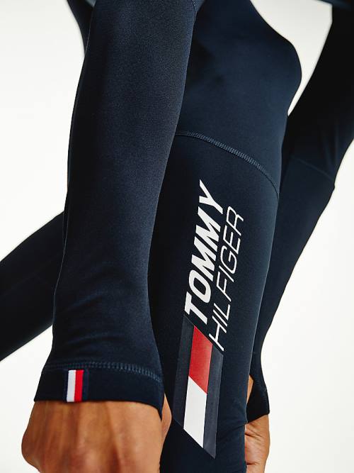 Tommy Hilfiger Spor Essential Rubberised Logo Tights Pantolon Erkek Mavi | TH347ERH