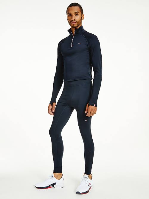 Tommy Hilfiger Spor Essential Rubberised Logo Tights Pantolon Erkek Mavi | TH347ERH