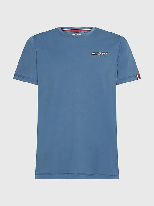 Tommy Hilfiger Spor Essential Slim Fit Antrenman Tişört Erkek Mavi | TH037MGE