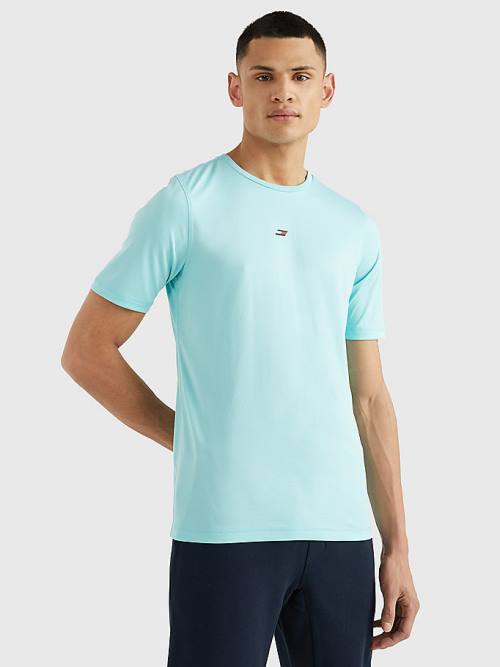 Tommy Hilfiger Spor Essential Slim Fit Recycled Tişört Erkek Mavi | TH402EXZ