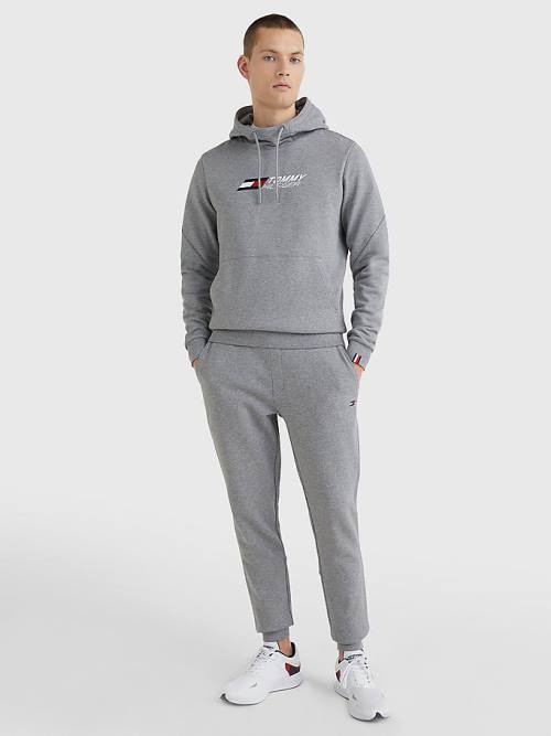 Tommy Hilfiger Spor Essential TH Cool Kapüşonlu Sweatshirt Erkek Gri | TH471ZXM