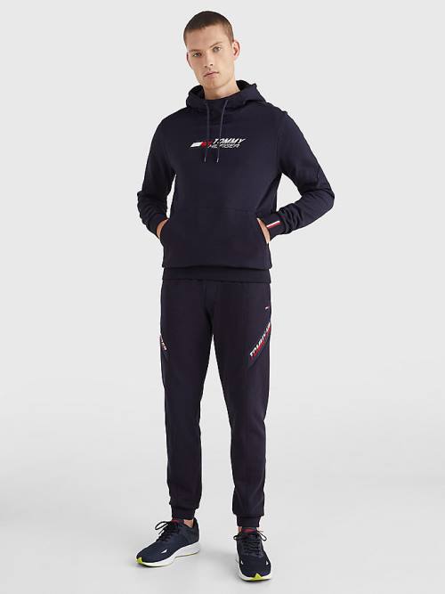 Tommy Hilfiger Spor Essential TH Cool Kapüşonlu Sweatshirt Erkek Mavi | TH780OZL