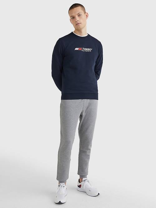 Tommy Hilfiger Spor Essential TH Cool Sweatshirt Erkek Mavi | TH485JHO