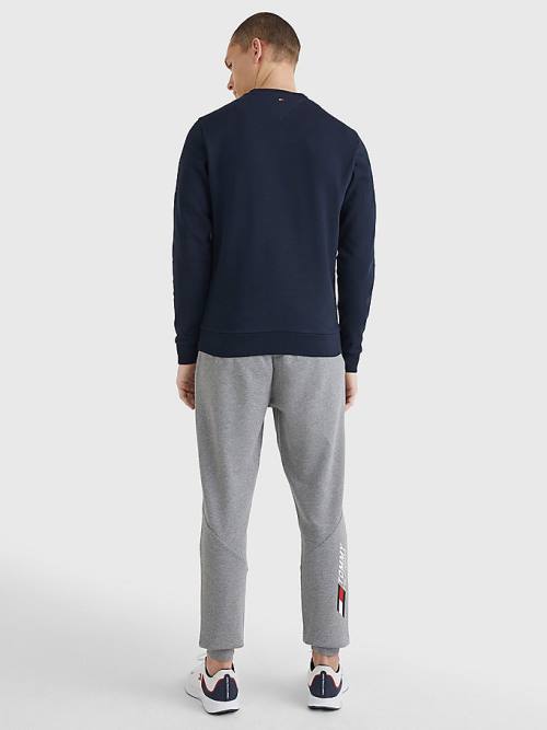 Tommy Hilfiger Spor Essential TH Cool Sweatshirt Erkek Mavi | TH485JHO