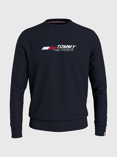 Tommy Hilfiger Spor Essential TH Cool Sweatshirt Erkek Mavi | TH485JHO