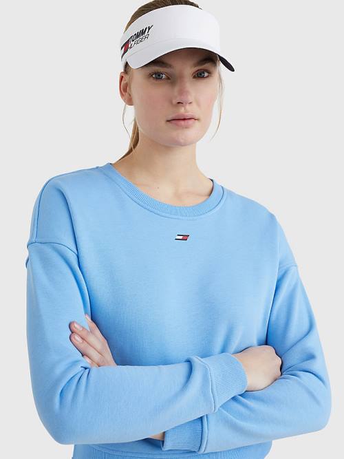 Tommy Hilfiger Spor Flag Relaxed Fit Sweatshirt Kadın Mavi | TH195HVC