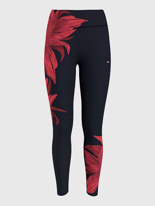 Tommy Hilfiger Spor Floral Print Full Length Tayt Kadın Mavi | TH619ETI