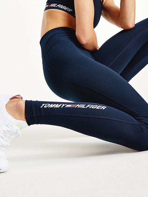 Tommy Hilfiger Spor Full Length Graphic Tayt Kadın Mavi | TH321PEV