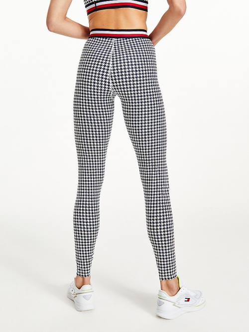 Tommy Hilfiger Spor Full Length Houndstooth Tayt Kadın Siyah | TH861YHG