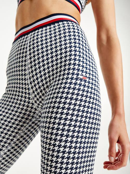 Tommy Hilfiger Spor Full Length Houndstooth Tayt Kadın Siyah | TH861YHG