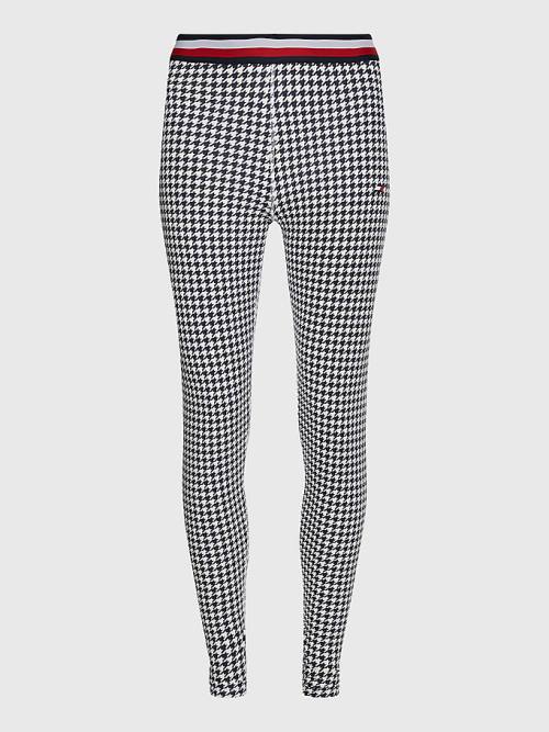 Tommy Hilfiger Spor Full Length Houndstooth Tayt Kadın Siyah | TH861YHG