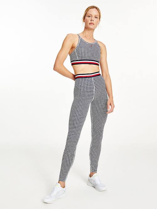 Tommy Hilfiger Spor Full Length Houndstooth Tayt Kadın Siyah | TH861YHG