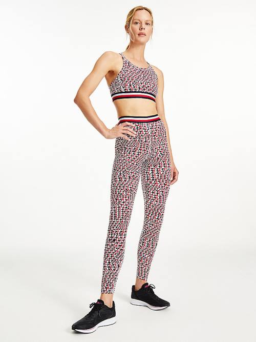 Tommy Hilfiger Spor Full Length Houndstooth Tayt Kadın Kırmızı | TH915DPE