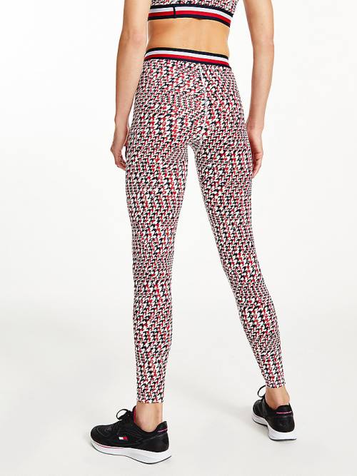 Tommy Hilfiger Spor Full Length Houndstooth Tayt Kadın Kırmızı | TH915DPE