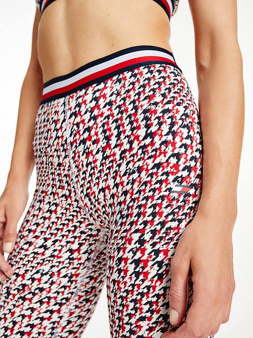 Tommy Hilfiger Spor Full Length Houndstooth Tayt Kadın Kırmızı | TH915DPE