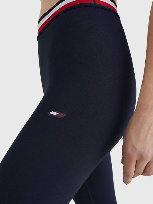 Tommy Hilfiger Spor Full Length Waistband Detail Tayt Kadın Mavi | TH687AXI