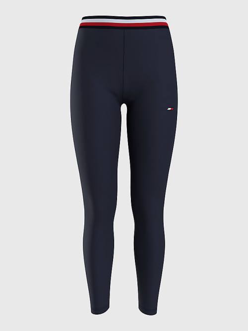 Tommy Hilfiger Spor Full Length Waistband Detail Tayt Kadın Mavi | TH687AXI