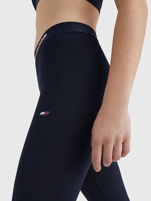 Tommy Hilfiger Spor Full Length Waistband Detail Tayt Kadın Mavi | TH743SWE