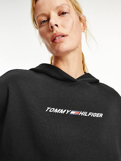 Tommy Hilfiger Spor Graphic Kapüşonlu Sweatshirt Kadın Siyah | TH079ALX