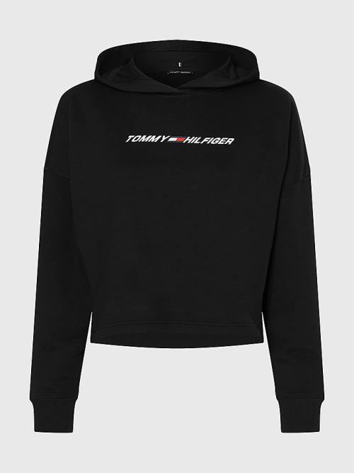 Tommy Hilfiger Spor Graphic Kapüşonlu Sweatshirt Kadın Siyah | TH079ALX