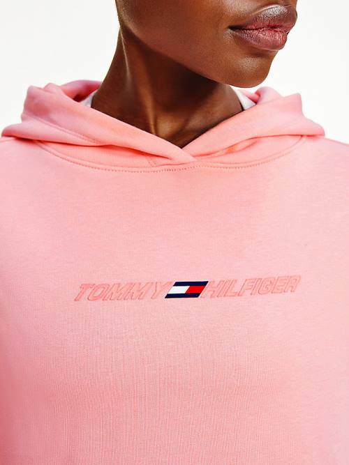 Tommy Hilfiger Spor Graphic Kapüşonlu Sweatshirt Kadın Pembe | TH620BWZ