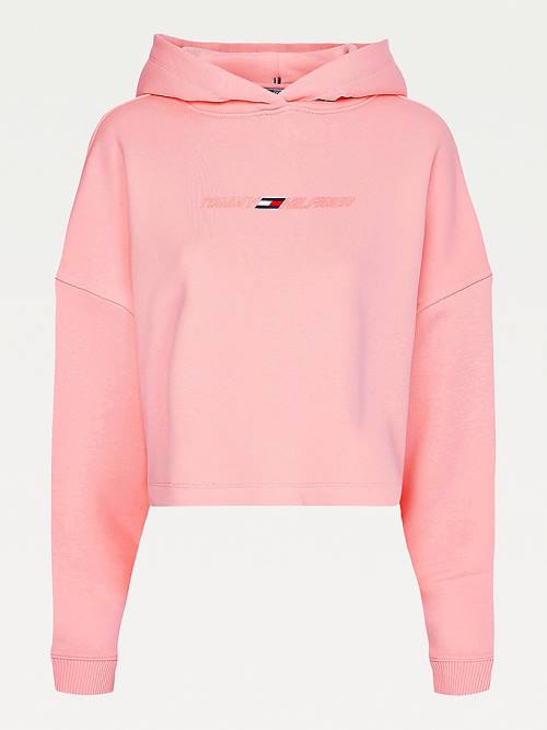 Tommy Hilfiger Spor Graphic Kapüşonlu Sweatshirt Kadın Pembe | TH620BWZ