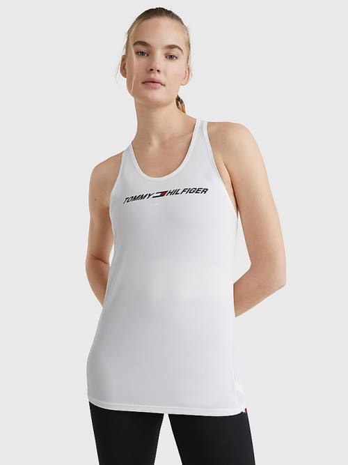 Tommy Hilfiger Spor Graphic Racerback Tank Top Tişört Kadın Beyaz | TH691RKP